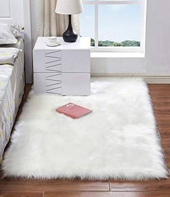HARESLE Faux Fur Soft Rug Shaggy Rug White