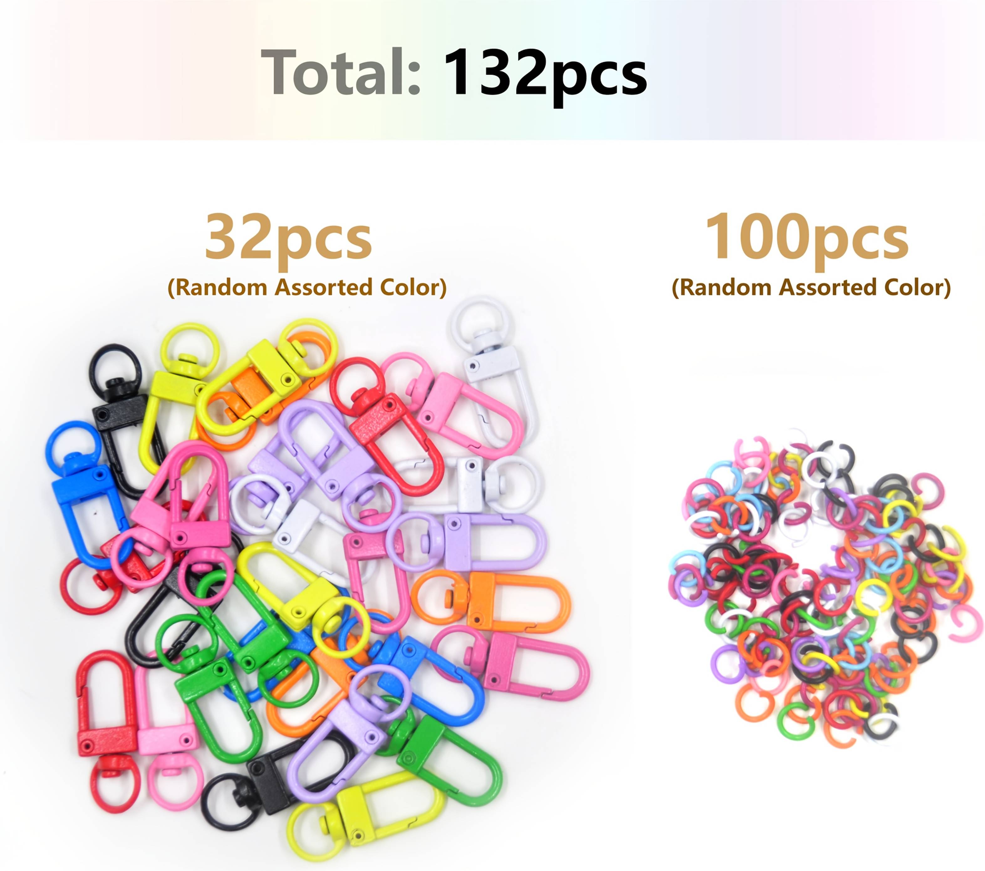 Temu Colorful Metal Spring Keychain Connector - Diy