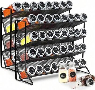 Shein 2PC 3-Tier Spice Rack Metal Kitchen Shelf