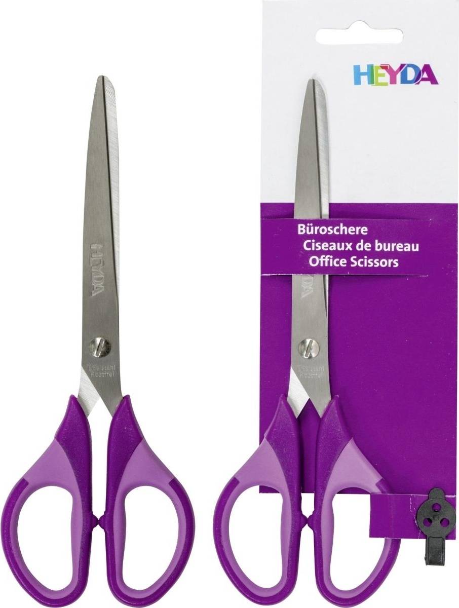 HEYDA 6 x Schere Colour Code SoftTouch 18cm purple.