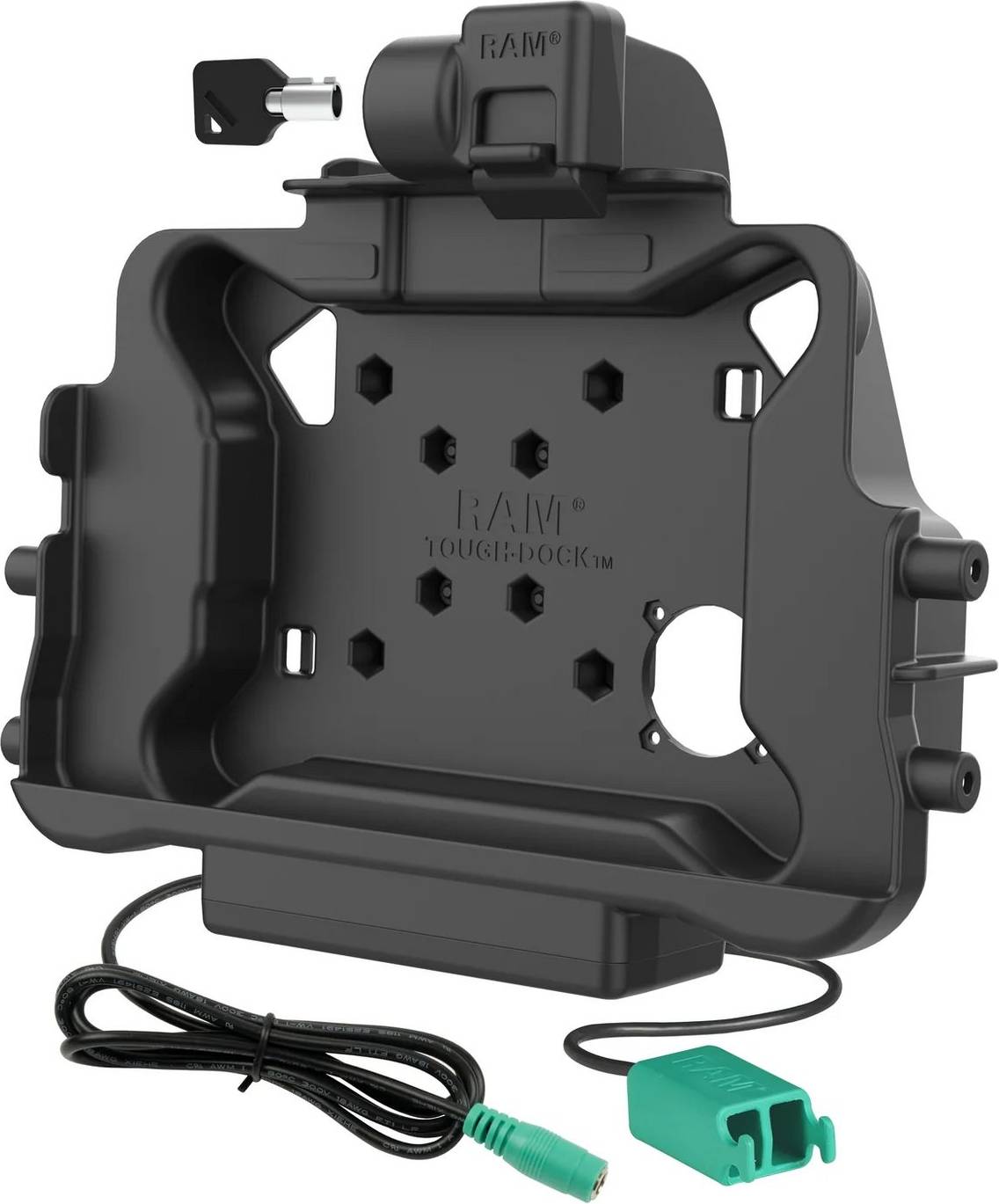 RAM Mounts Power Dual USB-A Data Key Locking Cradle