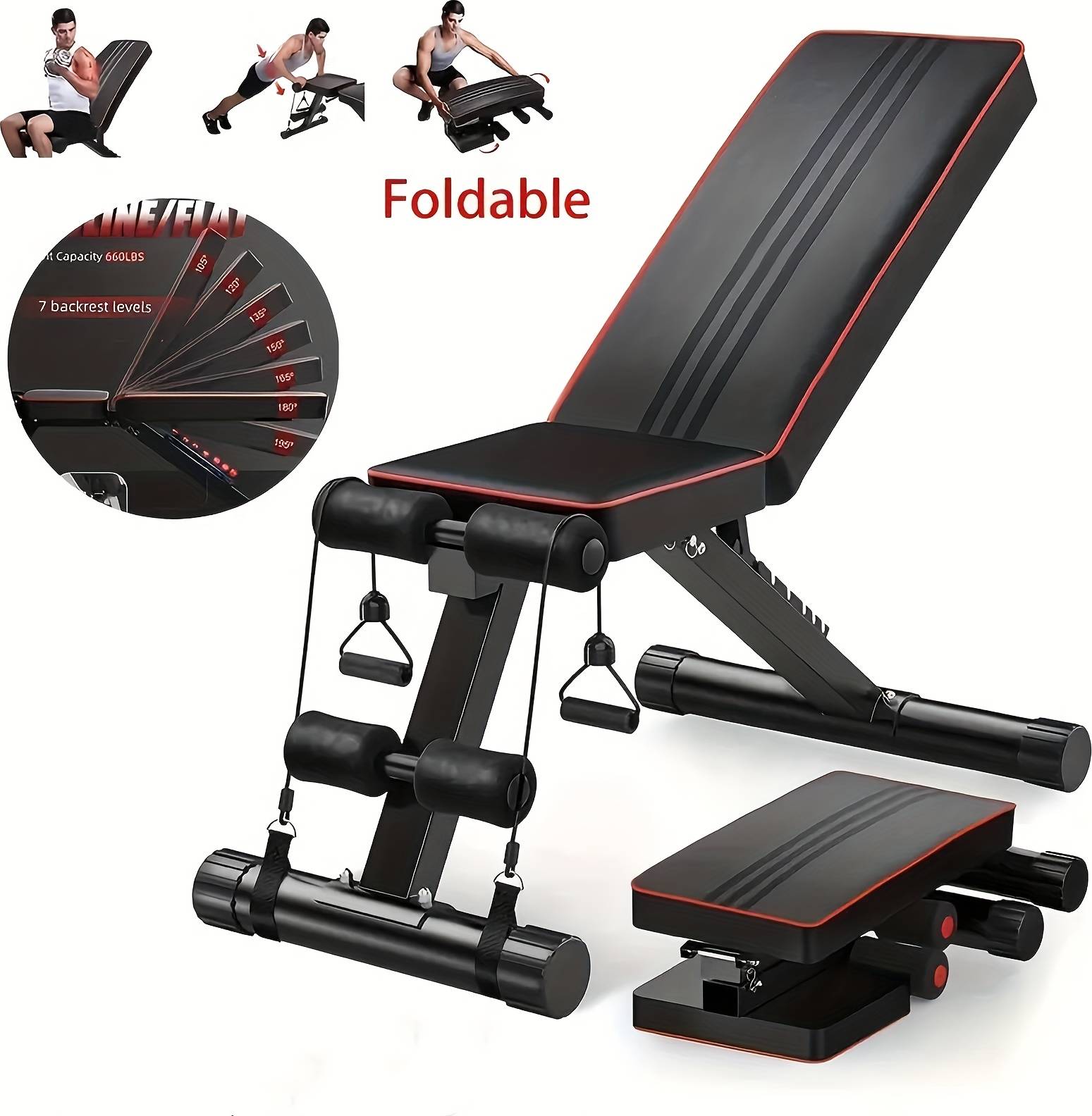 Temu Foldable Adjustable Workout Bench