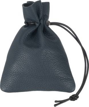 Uxcell Drawstring Leather Coin Purse Key Storage - Dark Blue