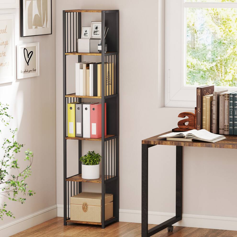 Homcom 5-Tier Freestanding Display Storage Unit Book Shelf