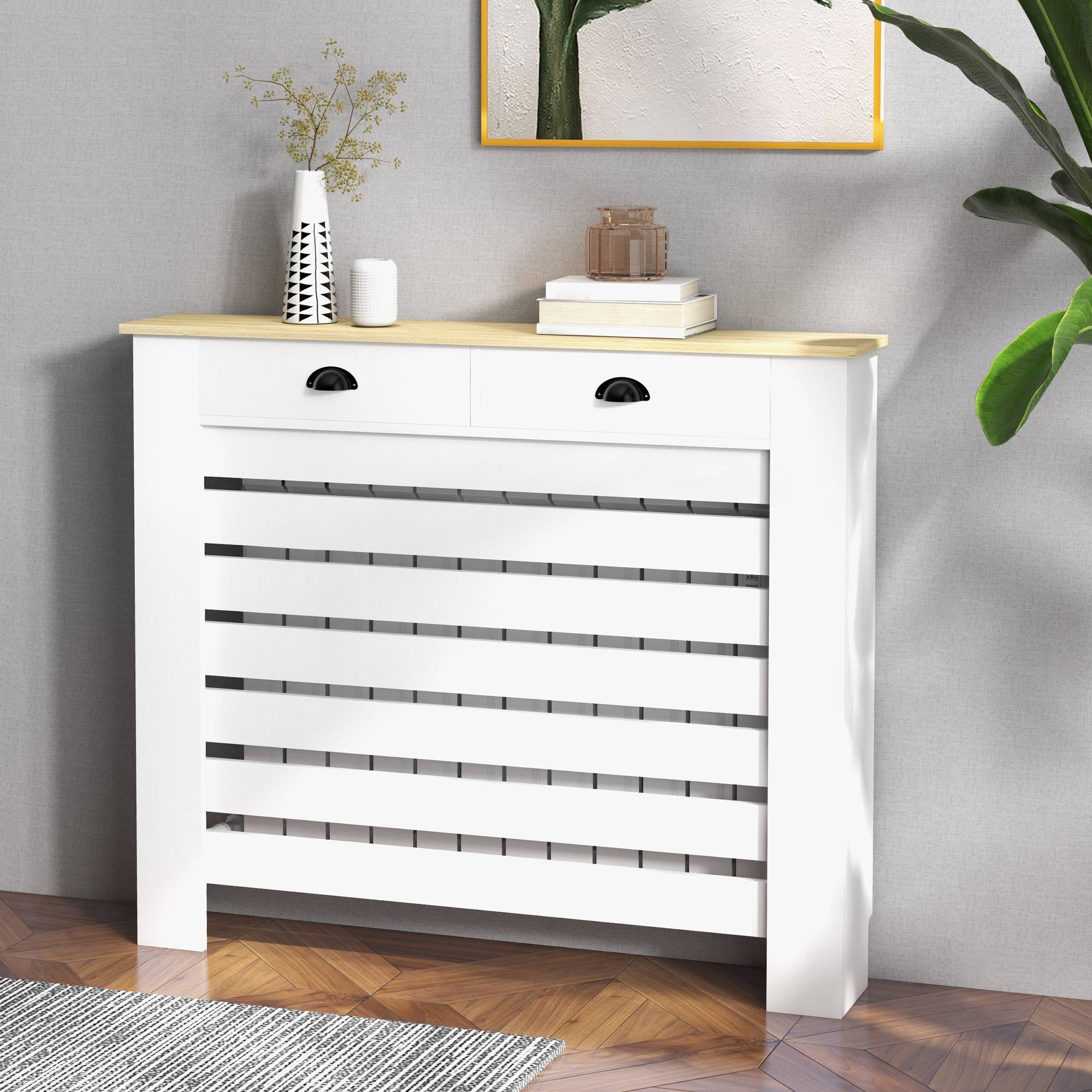 Homcom 95.5H x 111Wcm Heating Radiator Cover White