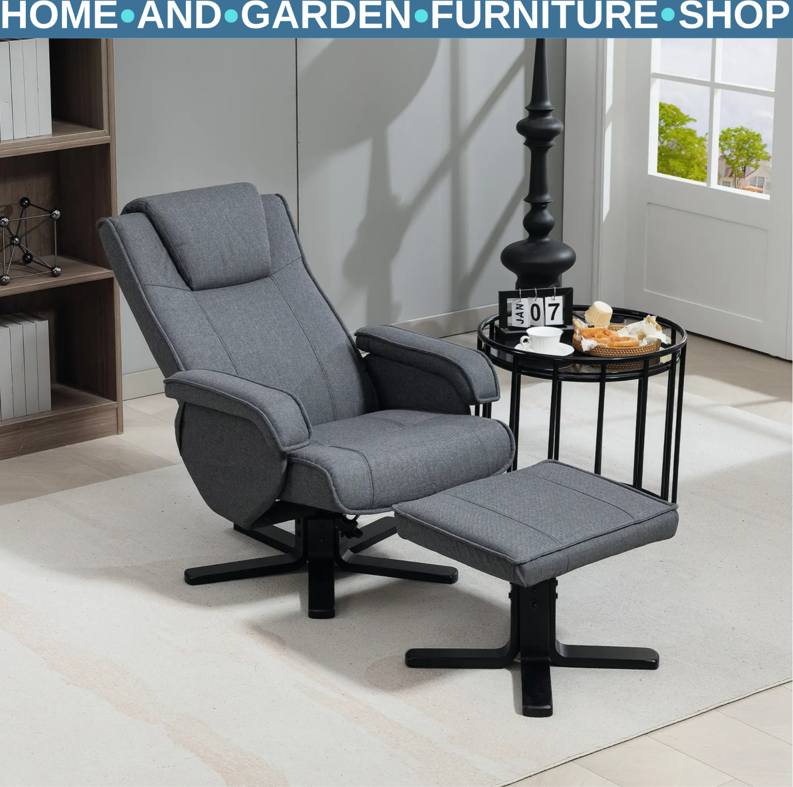 Homcom Rocker Swivel Recliner Chair With Footstool Armchair