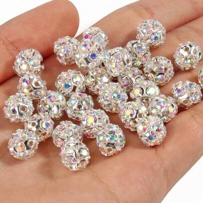 Shein 50pcs Multicolor AB Rhinestone Balls