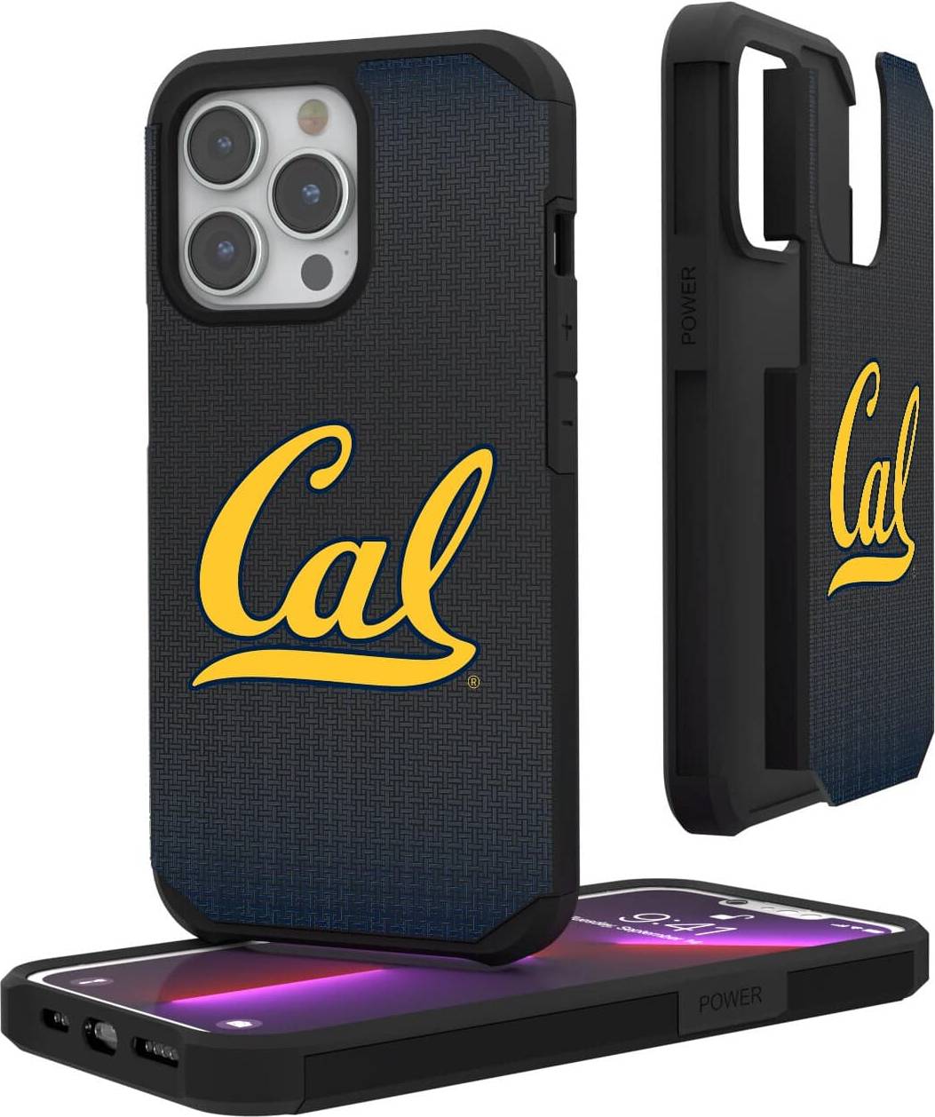 Keyscaper Cal Bears Linen Logo iPhone Rugged Case 14 Plus