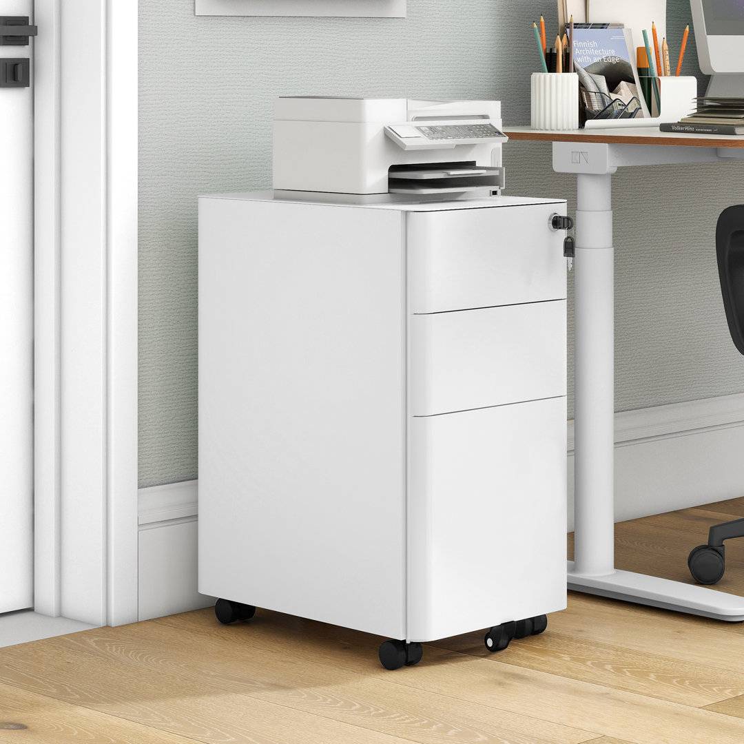 Metro Lane 3-Drawers Lockable Filing With Wheel Storage Cabinet
