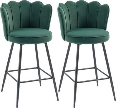 Homcom Set Of 2 Barstools With Petal Backrest Bar Stool