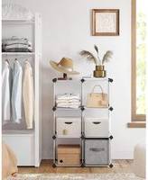 Songmics 6 Cube Modular Plastic Storage Organiser Shoe Rack