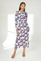 Principles Geo Print Ruched Front Midi Dress - Multi