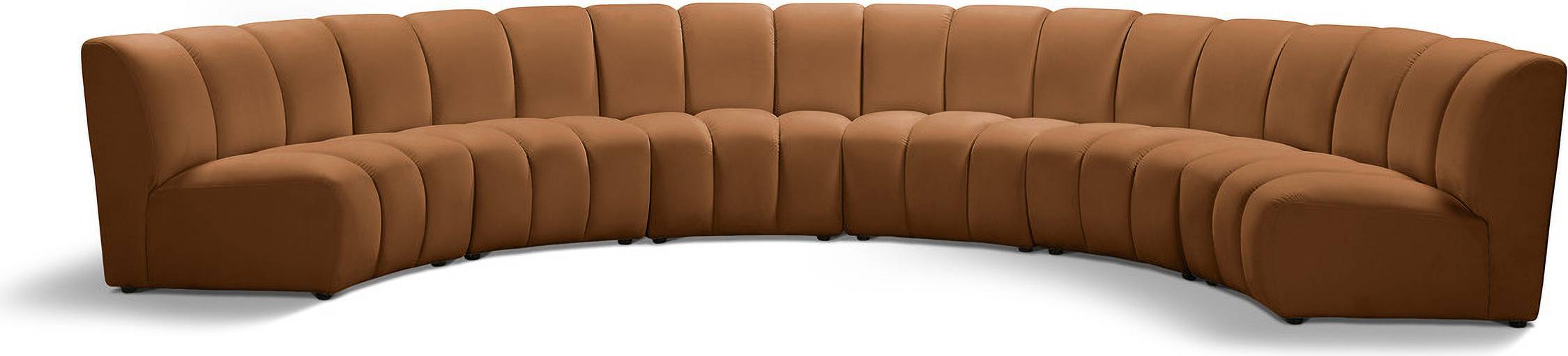 Corner modular sectional sofa Meridian Infinity Velvet 6 Piece Modular Sectional Sofa