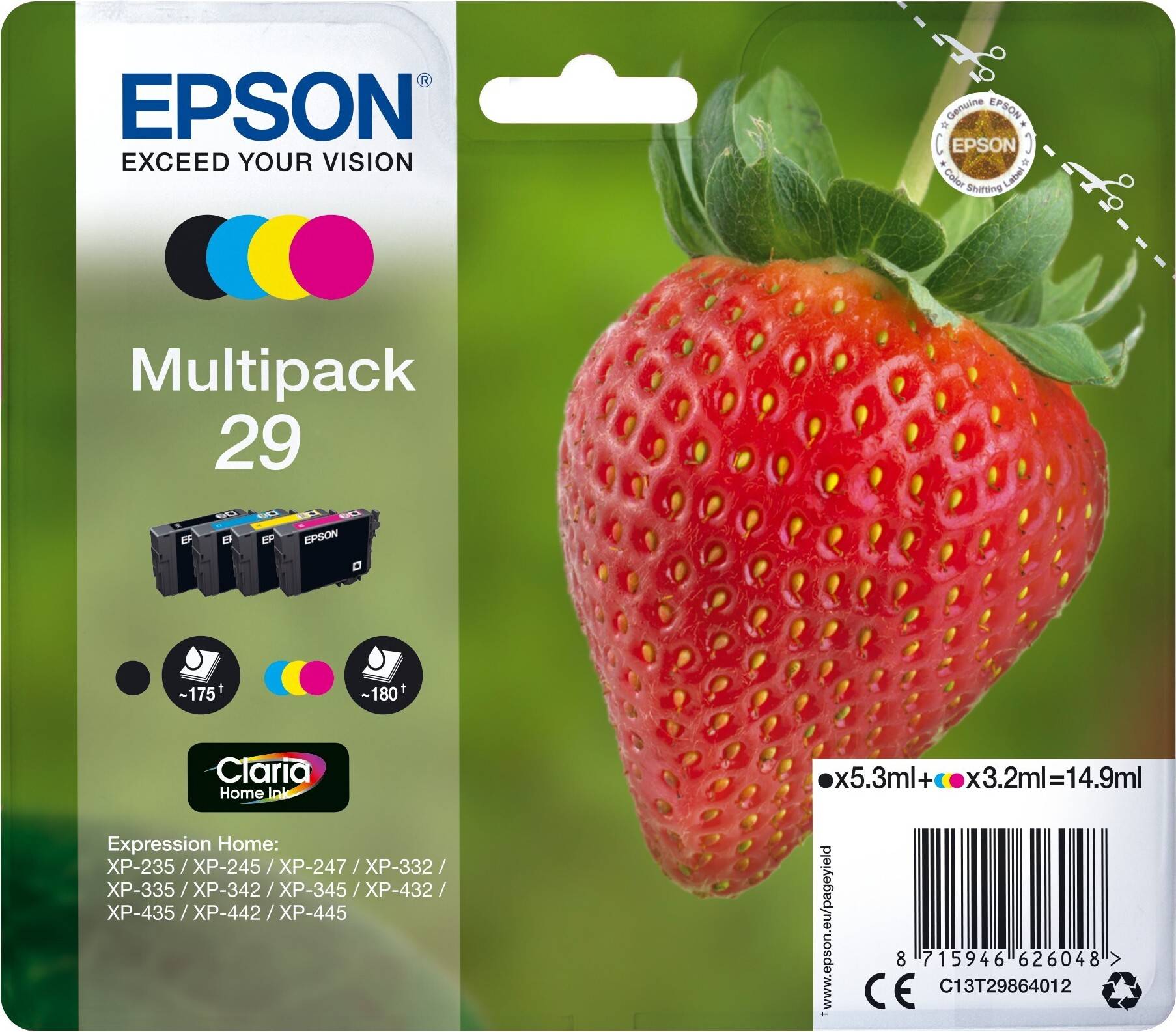 Multipack 4-Colours Claria Home Ink Cartridge
