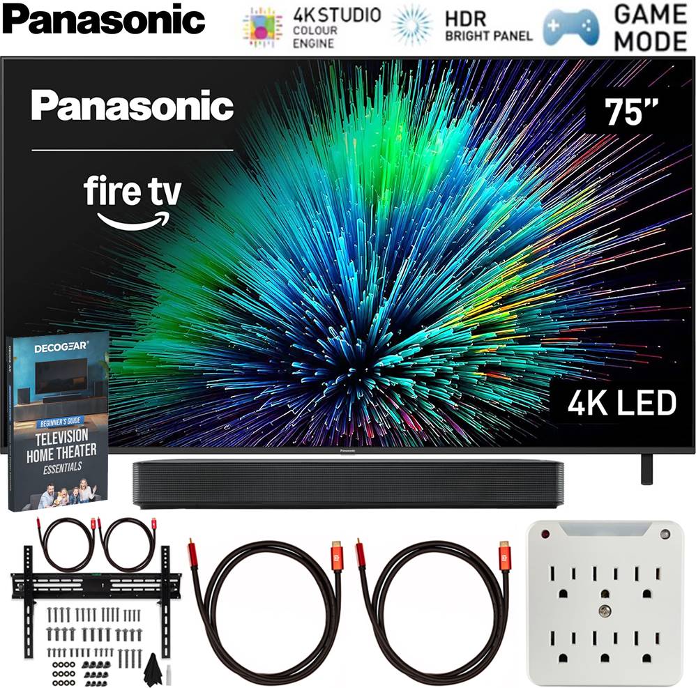 75 inch tv Panasonic 75 Inch LED 4K Ultra HD Smart Fire TV Bundle