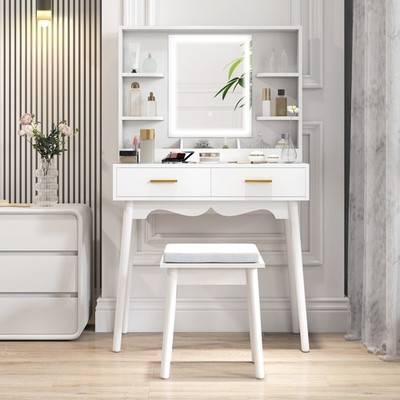 Homcom With Led Lighted Mirror Dressing Table