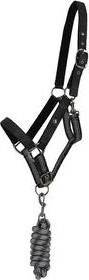 QHP Halter And Lead Rope Set Tournout Collection - Bleu