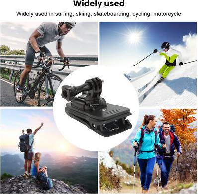 Action Camera Backpack Clip 360 Degrees