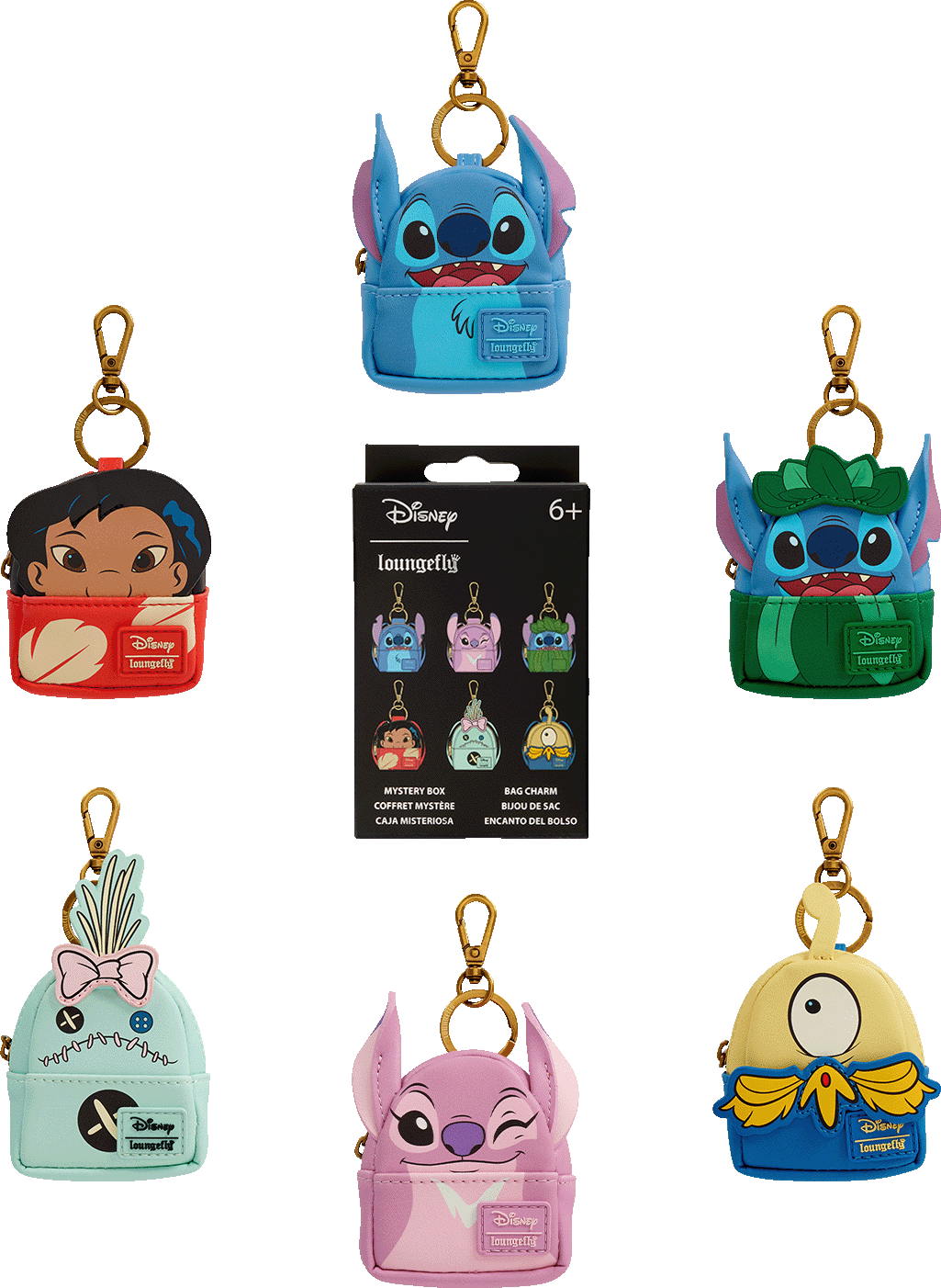 Loungefly Lilo Stitch Mystery Box Mini Backpack Keychain