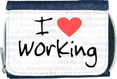 TeeTreeDesigns I Love Heart Working Denim Wallet