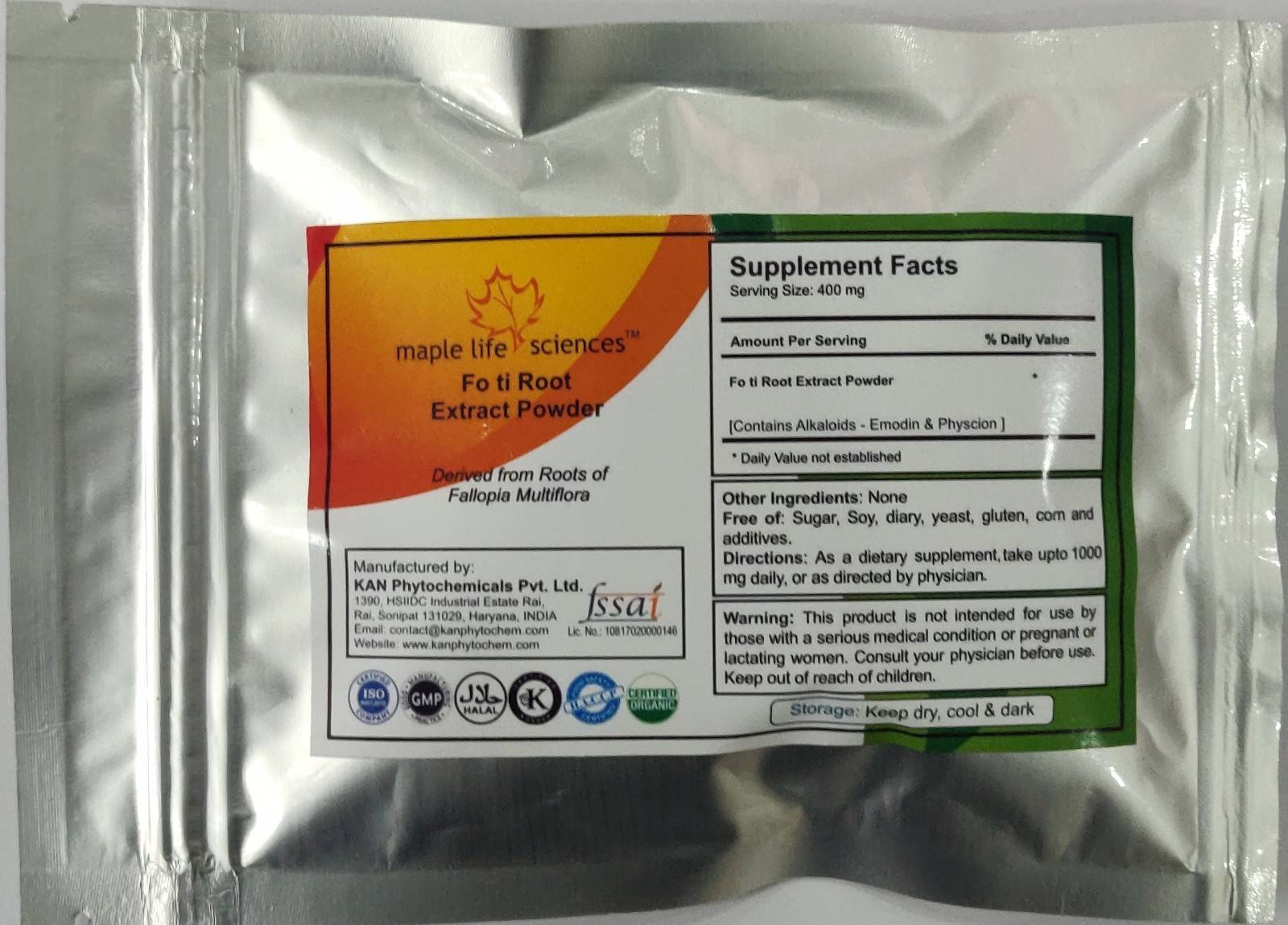 Maple Lifesciences Fo Ti Root Extract Powder Fallopia Multiflora