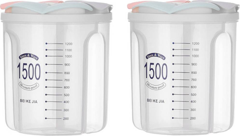 Set Of 2 1.5 Litre Storage Containers