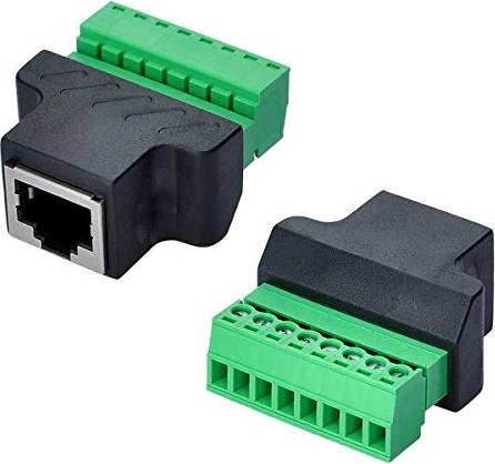 Covvy RJ45 Female To 8 Pin Screw Term Block Adapter