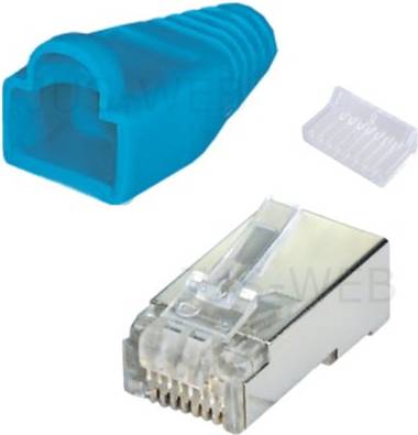 Goobay Rj45 Stecker Modular Crimp Patchkabel 8p8c Blau