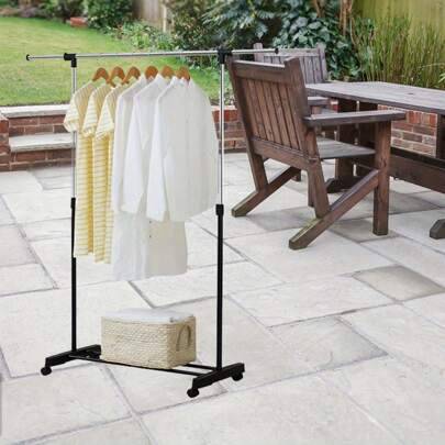 Shein Adjustable Telescopic Rail Stand Clothes Rack