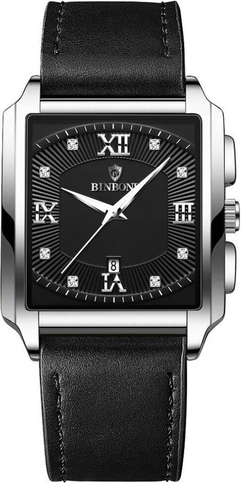 Maxpower Rectangular Men's Stainless Steel Quartz Watch
