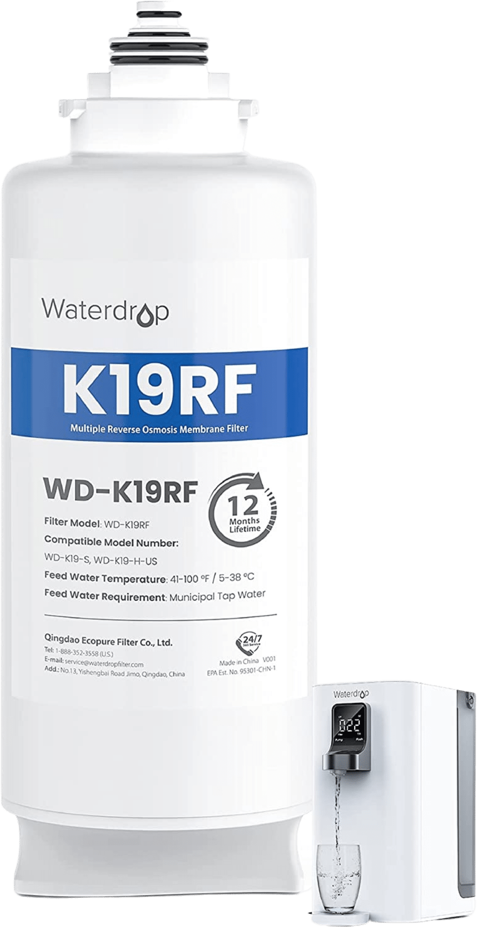 Countertop water filter Waterdrop Filter for K19 Countertop Reverse Osmosis System