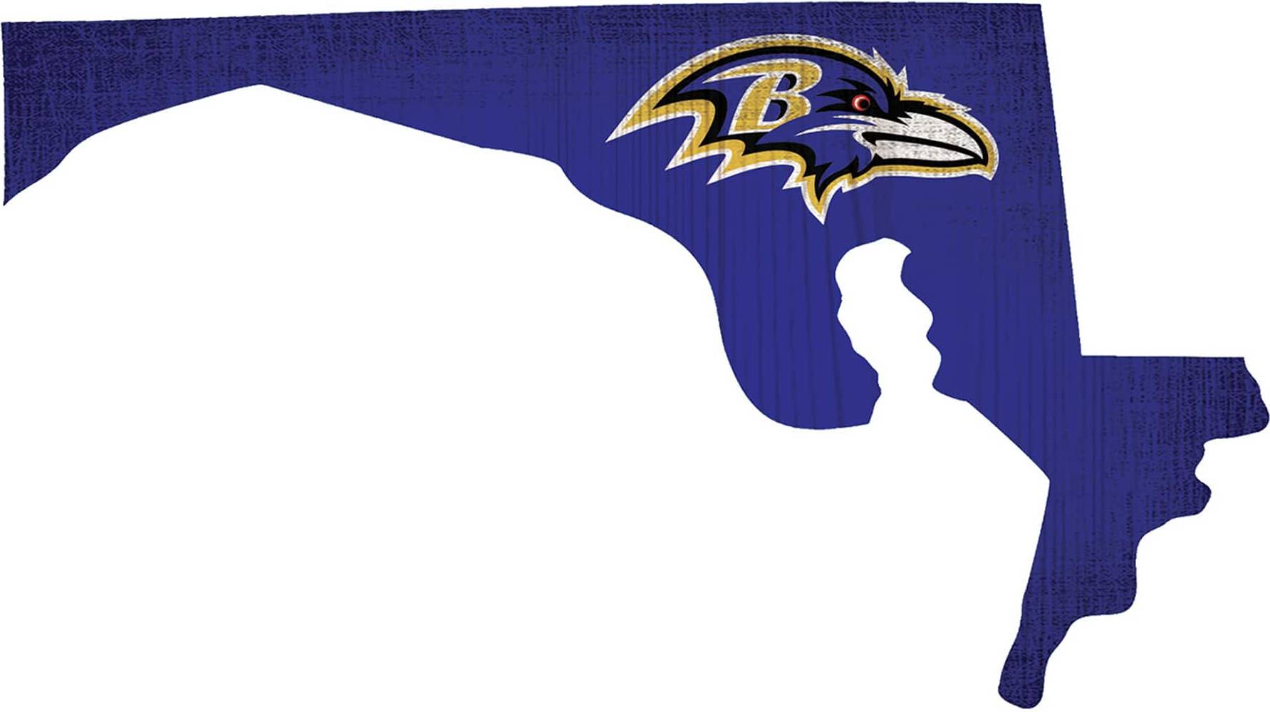 Fan Creations Baltimore Ravens 12 Logo State Sign Multicolor