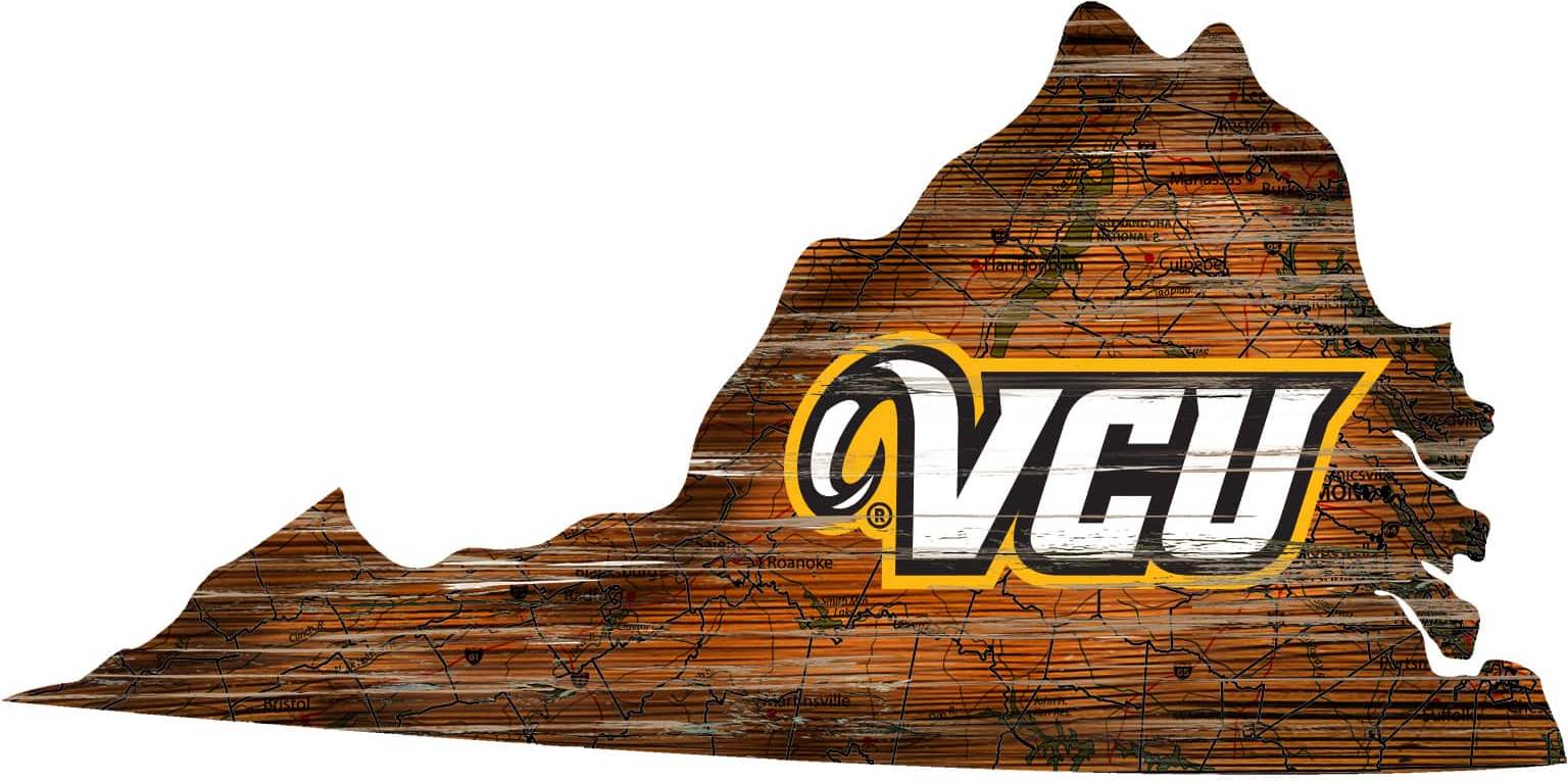 Fan Creations VCU Rams 23.5 Distressed State with Logo Sign