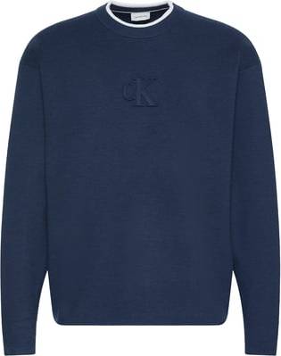 Calvin Klein Monogram Logo Relaxed Sweater - Blue