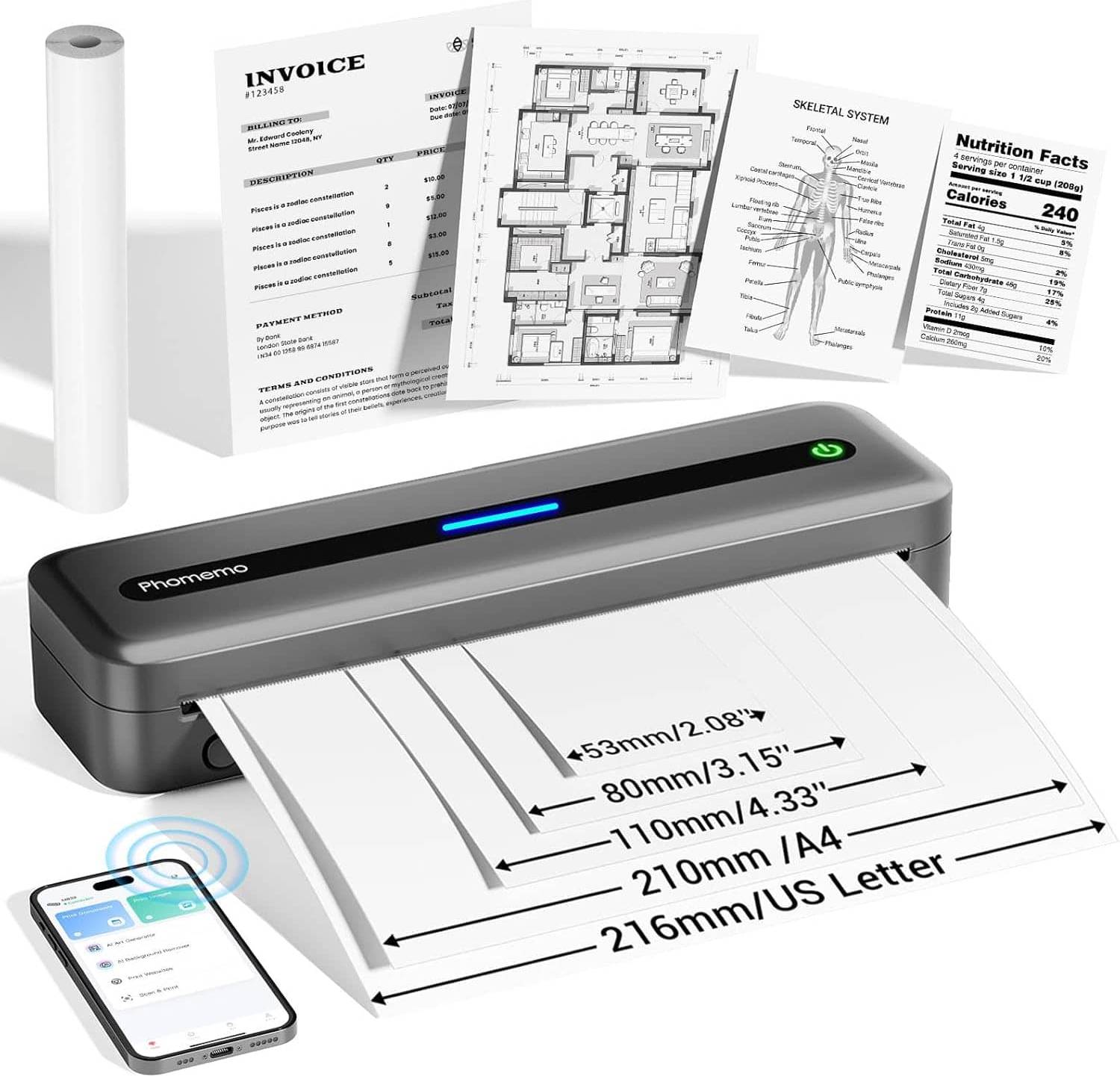 Mini printer Phomemo M832 Portable Mini Wireless Printer