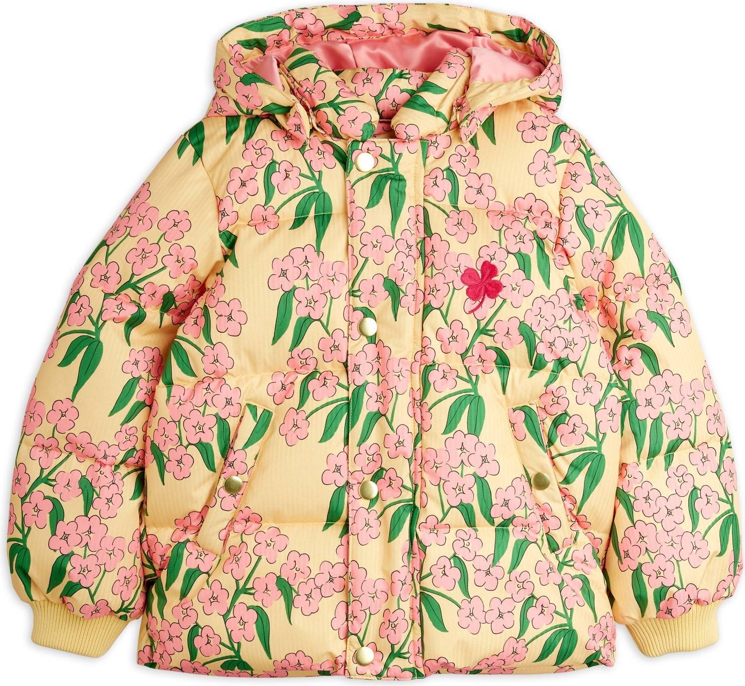 Mini Rodini Vadderad Alpine Blommor Jacket - Gul