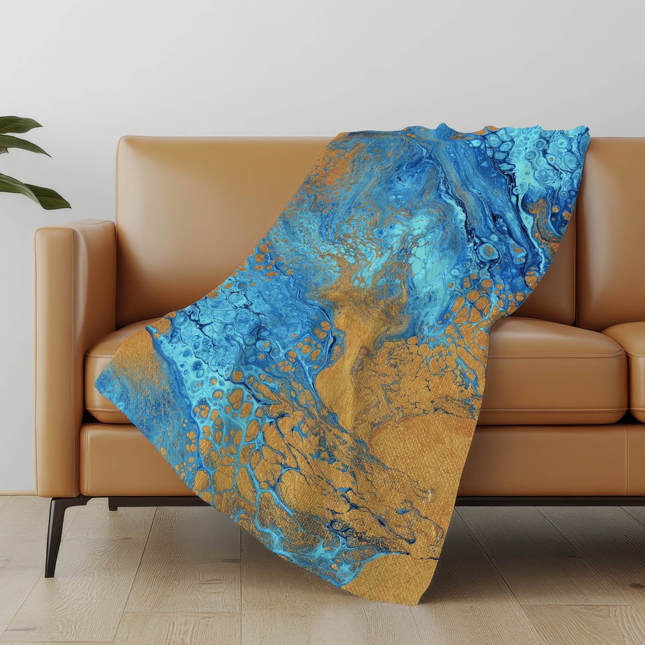 Addison Rugs Premium Machine Washable ASB53 Abstract Sherpa Throw Blanket Blankets
