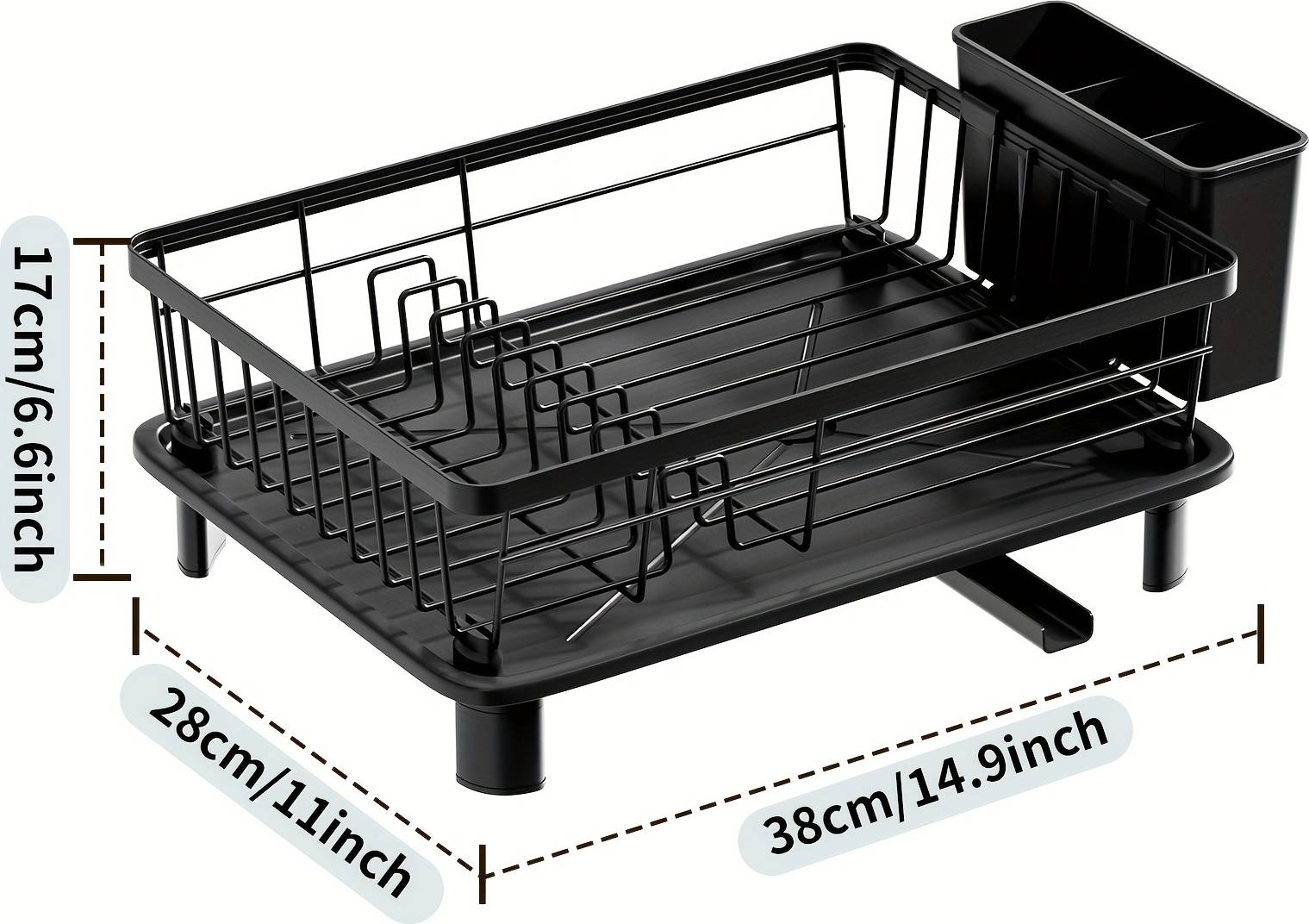 Dish rack Temu Metal Plastic Single-Layer Dish Drying Rack Diskställ