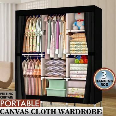 Portable wardrobe closet Shein 71 Inch Portable Closet Wardrobe Clothes Rack