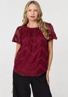 Izabel London Print Layered Ruched Blouse - Red