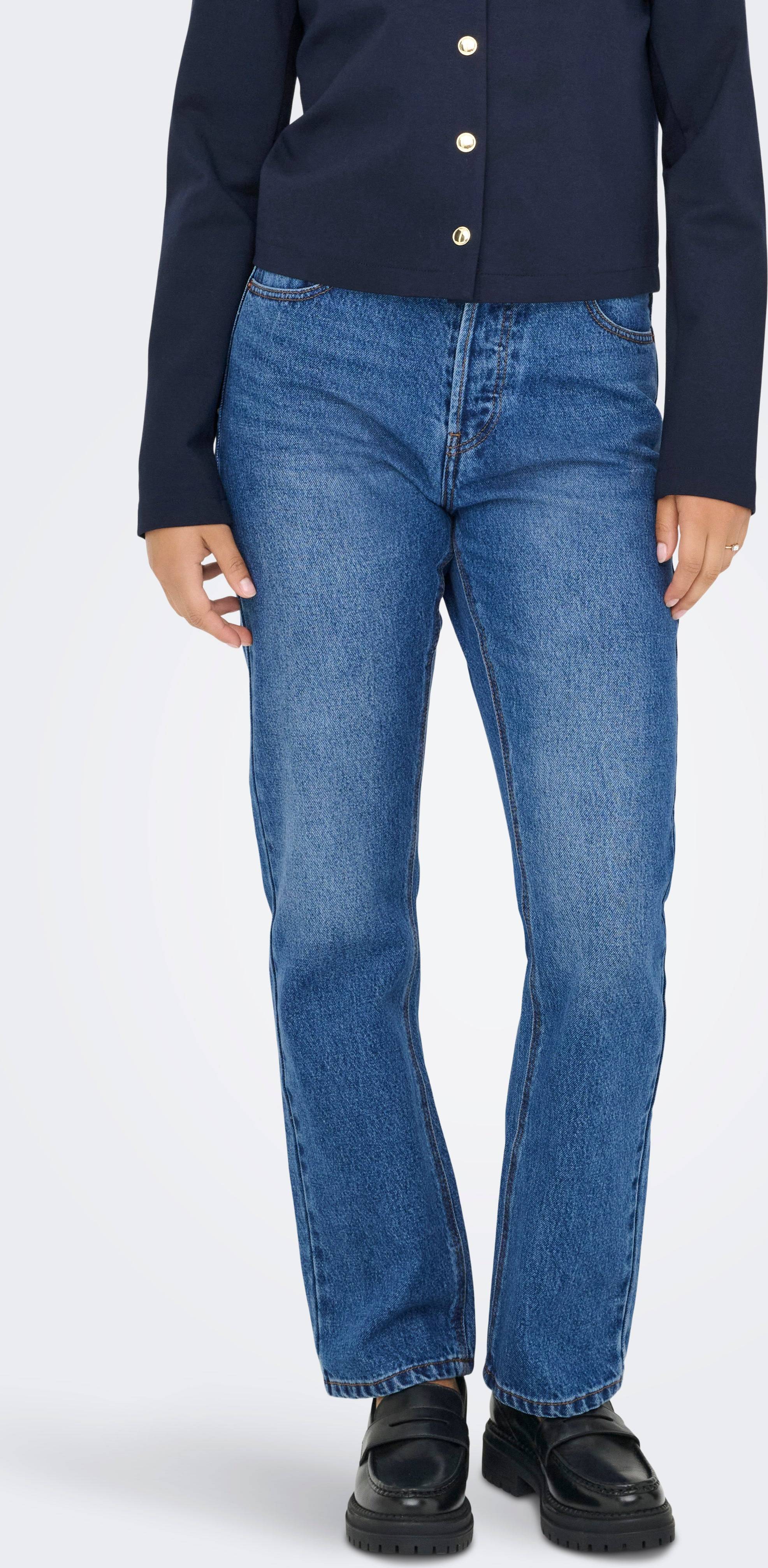 Only Hög Midja Rak Passform Jeans