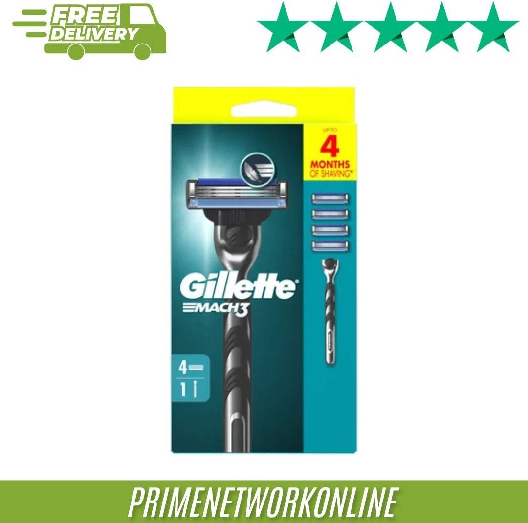 Gillette mach 3 blades Gillette Mach3 Razor Handle With 4 Refill Blades