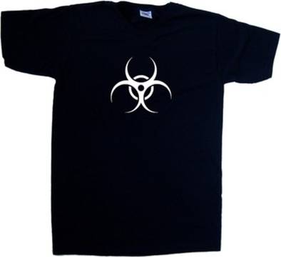 Biohazard TeeTreeDesigns Biohazard Warning V-Neck T-shirt