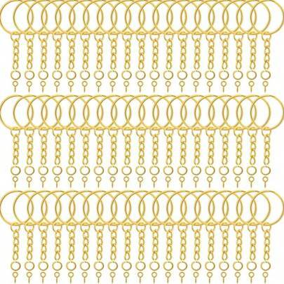 Shein Key Chain Rings With Chain And 100Pcs - Multicolor