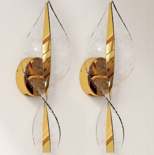Homcom Led Lamp 2 Pack Gold Wall light