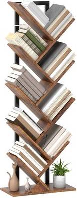 Homcom 9-Tier Tree Bookshelf With Steel Frame Book Shelf