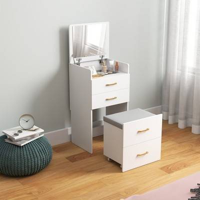 Homcom 3 in 1 With Mirror Storage Stool Dressing Table