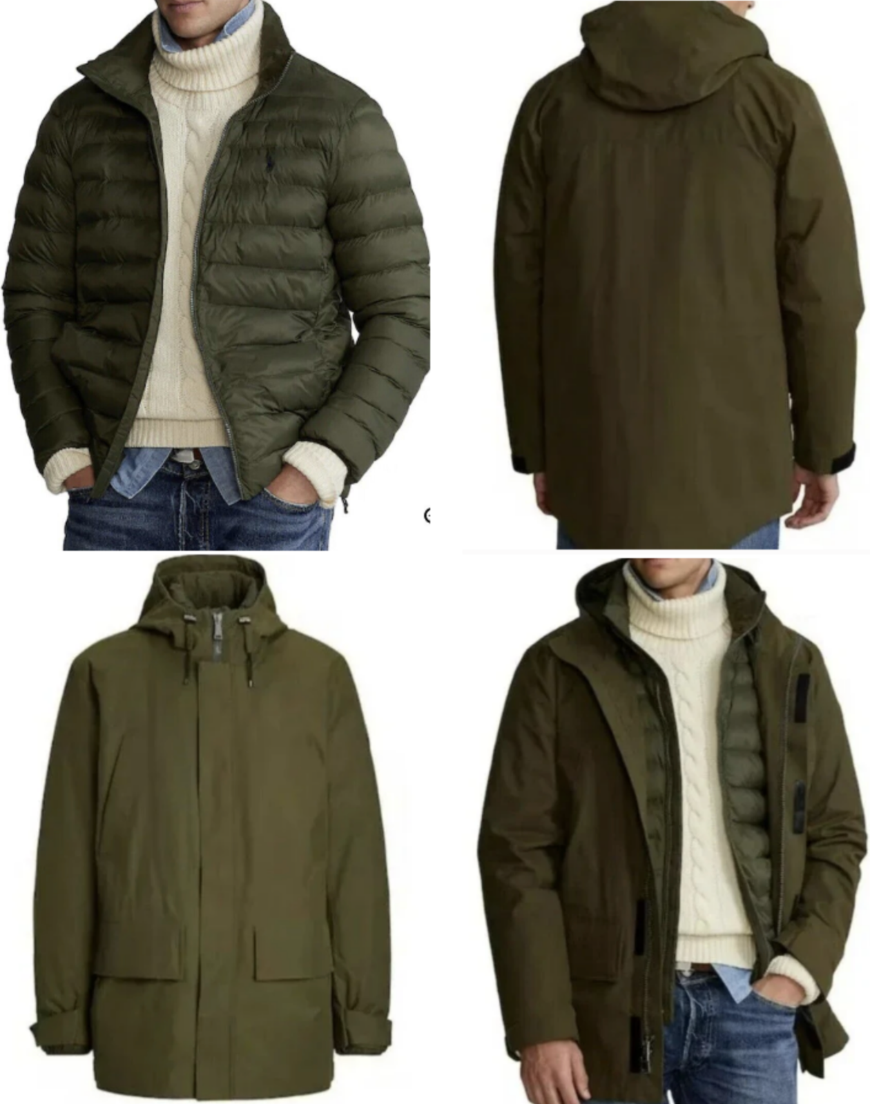 Ralph lauren 1 Polo Ralph Lauren Stretch Hooded Jacket Collection 3 In 1 - Green