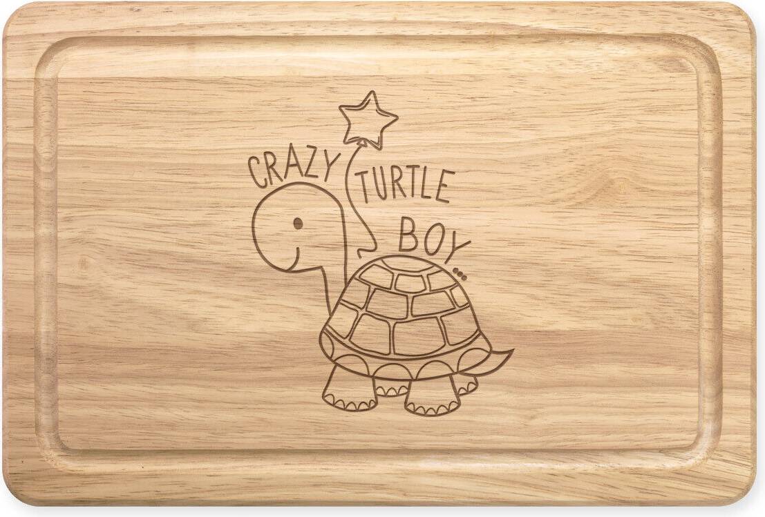 Gift Base Crazy Turtle Boy Rectangular Chopping Board