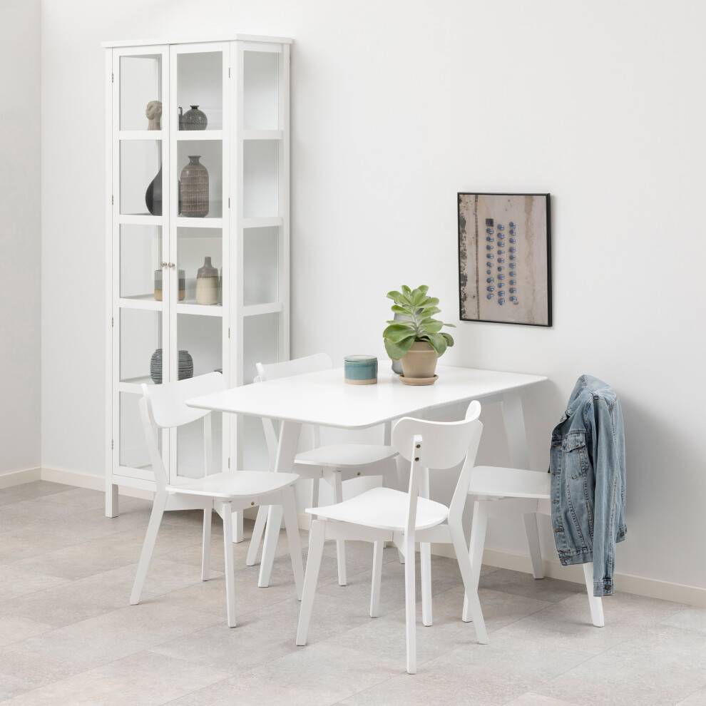 Furniture To Go Roxby Square Table White 4 Chair Dining Set